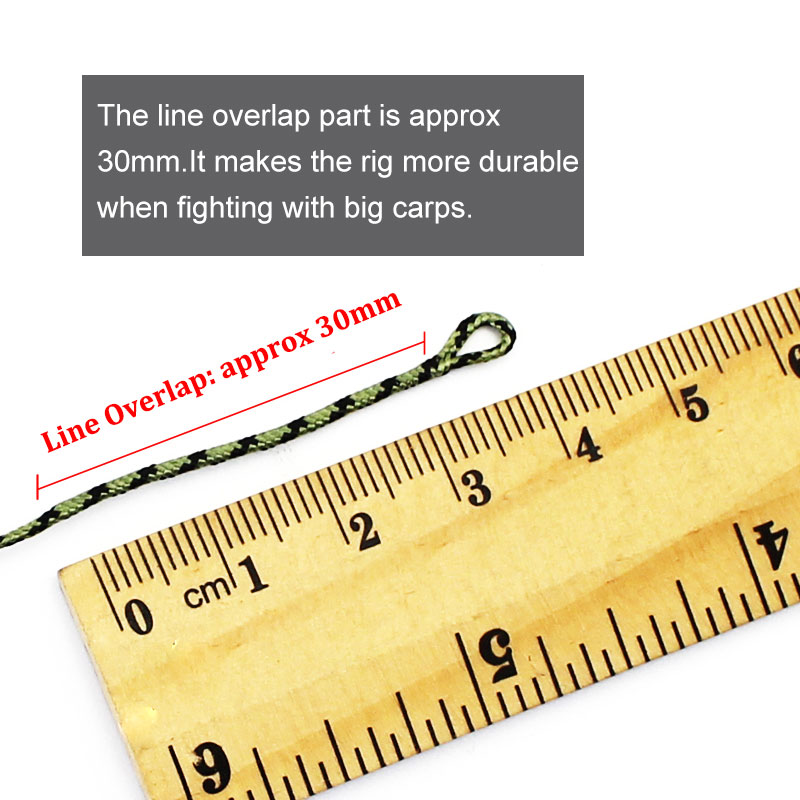 100cm Camo Fluorocarbon Carp Fishing Lines With Telflon Hooklink Lead Clips 12 Braided Leader Line Hair Rig Fishing Tackle