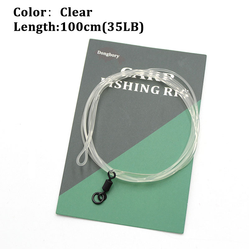 100cm Carp Fishing Fluorocarbon Line Line Group For Hair Rig Sinking Carbon Line With Ring Swivels Carp Line Carp Fishing Tackle
