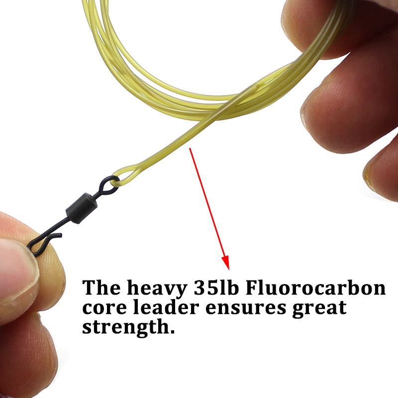 100cm Carp Fishing Fluorocarbon Line Line Group For Hair Rig Sinking Carbon Line With QC Swivels Carp Line Carp Fishing Tackle