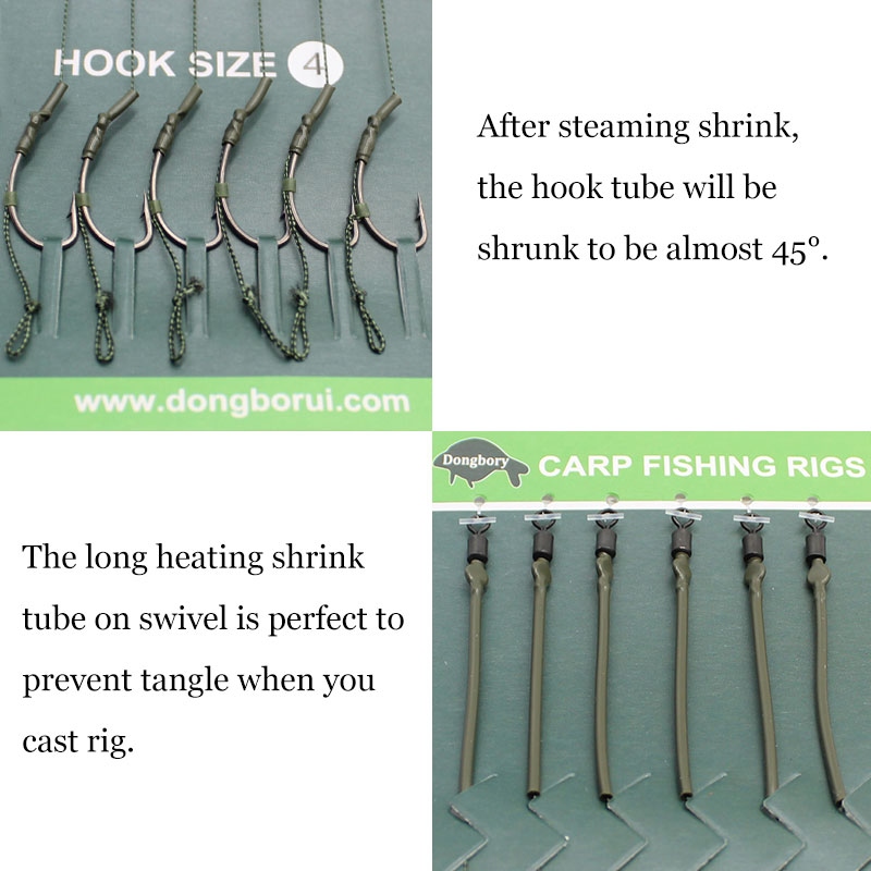 6pcs Pop Up Ready Made Carp Rig For Fishing Carp Fishing Hook Hair Rig Rolling Swivels Ring Barbed Hook Fishing Line Carp Tackle