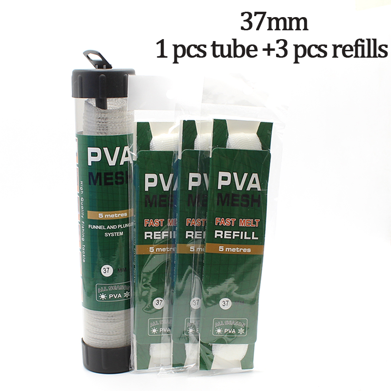 1PCS PVA Mesh Tube+ 3 PVA refill Carp Fishing Bait Boilies Bag Water Soluble PVA Mesh for Carp Coarse Feeder Fishing Tackle