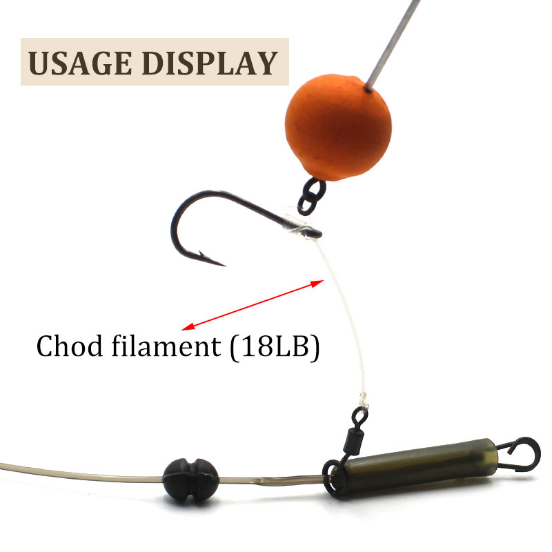 3pcs Carp Fishing Accessories Ready Tied Chod Rig With Barbed Carp Fishing Hook Filament Line For Fishing Carp Feeder Tackle