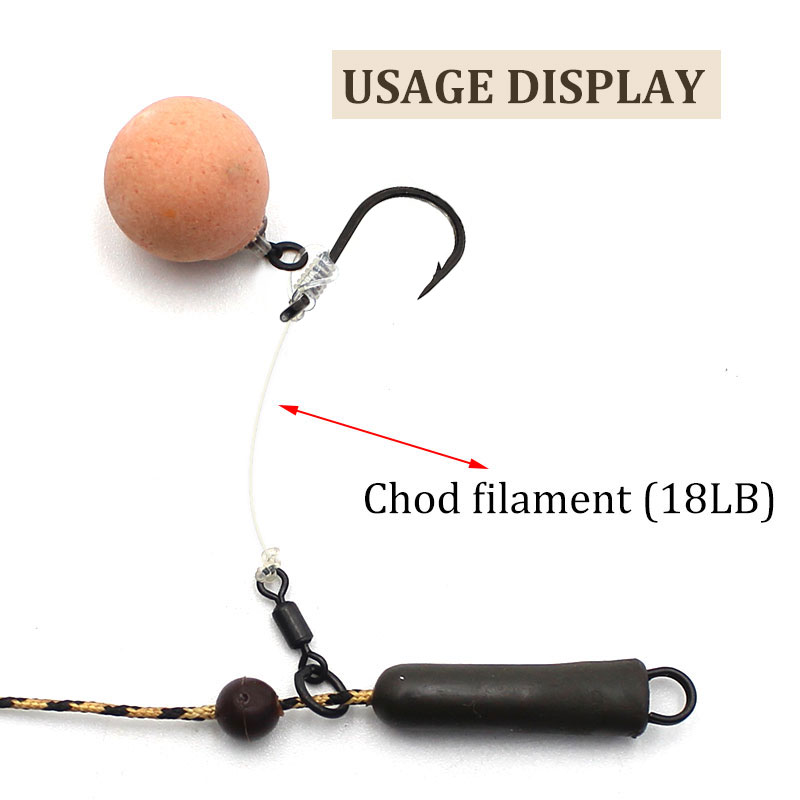3pcs Carp Fishing Accessories Ready Tied Chod Rig With Barbed Carp Fishing Hook Filament Line For Fishing Carp Feeder Tackle