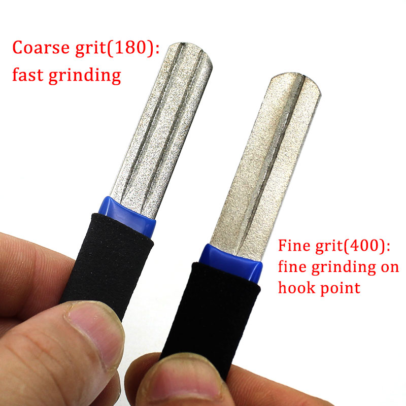 Portable Outdoor Fishing Grinding Hook Sharpening Tool Diamond Double Groove Carp Fishing Hook Sharpener For Fish Accessories