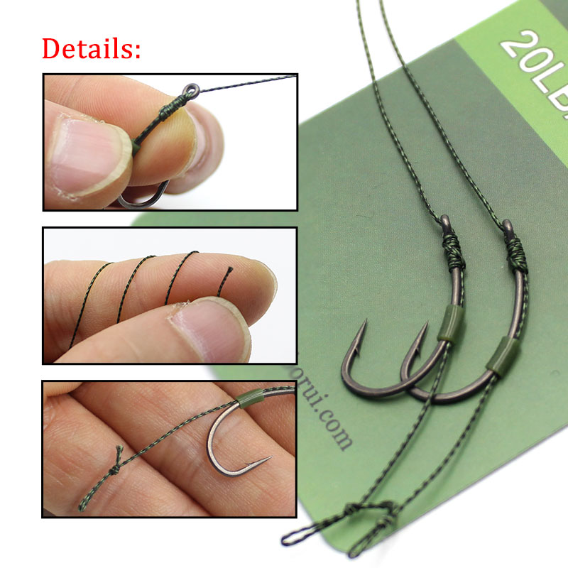 20m Soft Braided Carp Fishing Line Hair Carp Rig Fishing Tackle UnCoated Hooklink For Carp Coarse Feeder Fishing Accessories