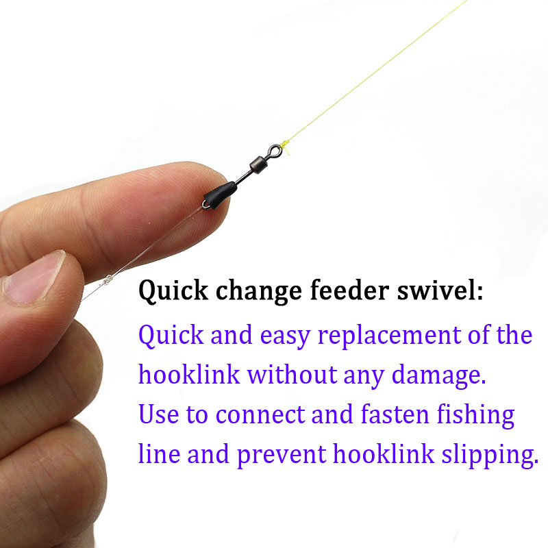Carp Fishing Accessories Ball Bearing Quick Change Swivel Fishing Connector For Method Feeder Fishing Swivel Snap For Carp