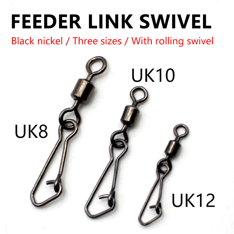Carp Fishing  Method Feeder  link swivel  With Hook Snap Connector Oval Feeder Line Stop Bead 