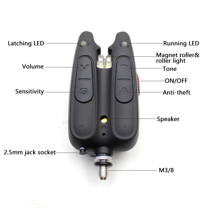 Carp Fishing Bite Alarm LED Illuminated Indicator With Receiver For Fish Rod Accessories Box