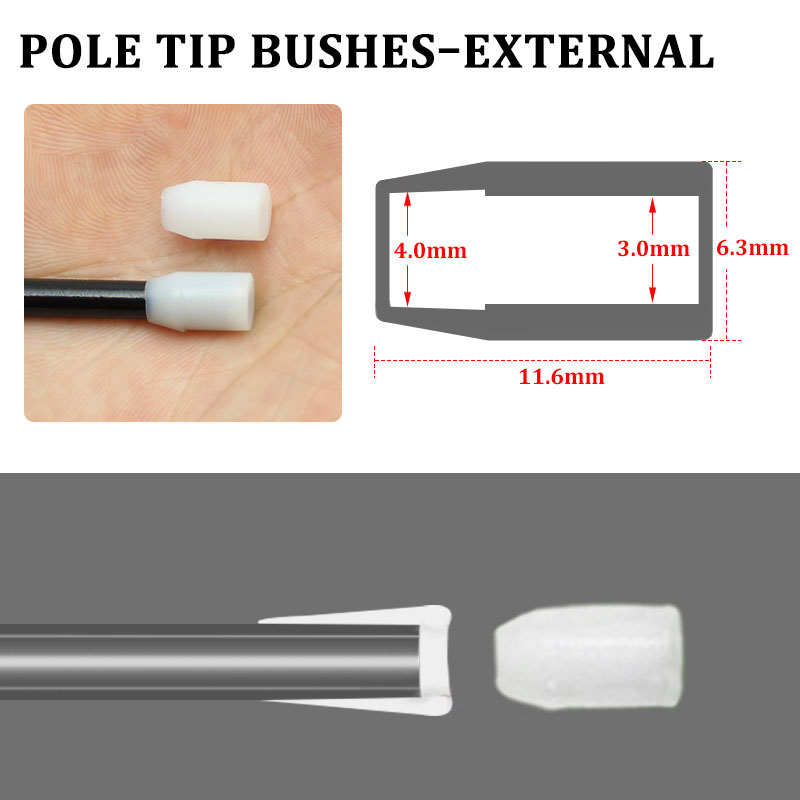 Carp  fishing  POLE ELASTIC CONNECTOR  with POLE TIP BUSHES – EXTERNAL  for  