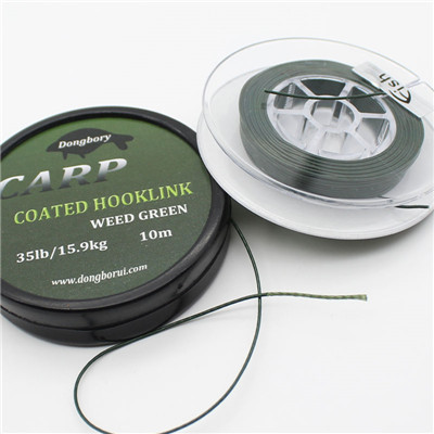 dongbory 10 M Carp Fishing Line Coated Hook Link 25 35 LB Braid HookLink  Skinlink Semi Stiff Hair Rig Bream Tench Coarse Fishing Tackle