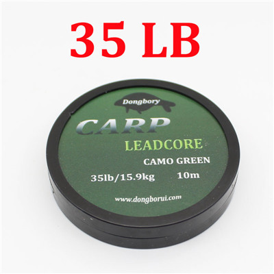 dongbory 10M Carp Fishing Line Leadcore 35 45 55LB Camo Green Leader Lead  Core Carp Rig Line Braided Plummet Tackle Fishing Accessories