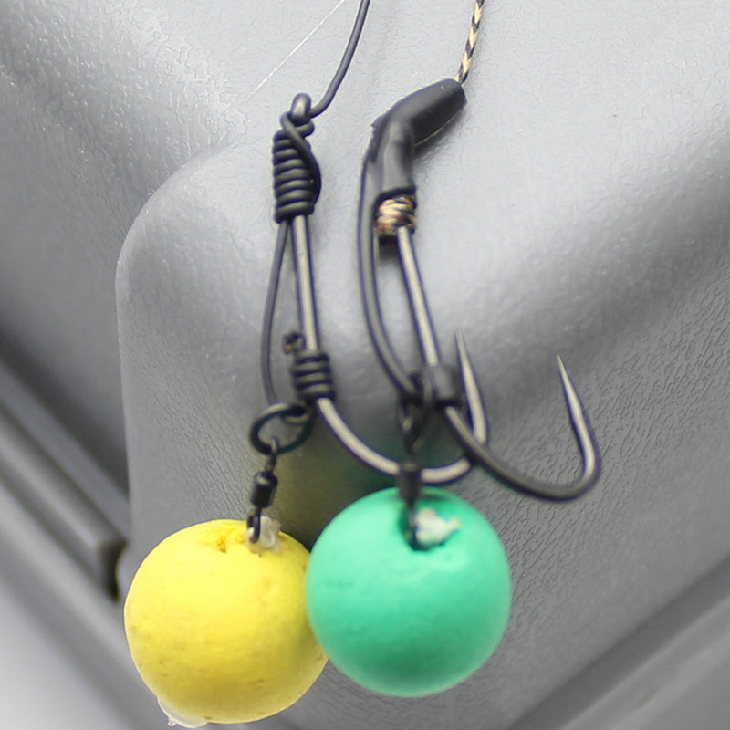 Carp Fishing Hooks Teflon Coating D Rig Hook Barbless Matt Black Carp Hook 6/8/10 Carp Fishing Accessories
