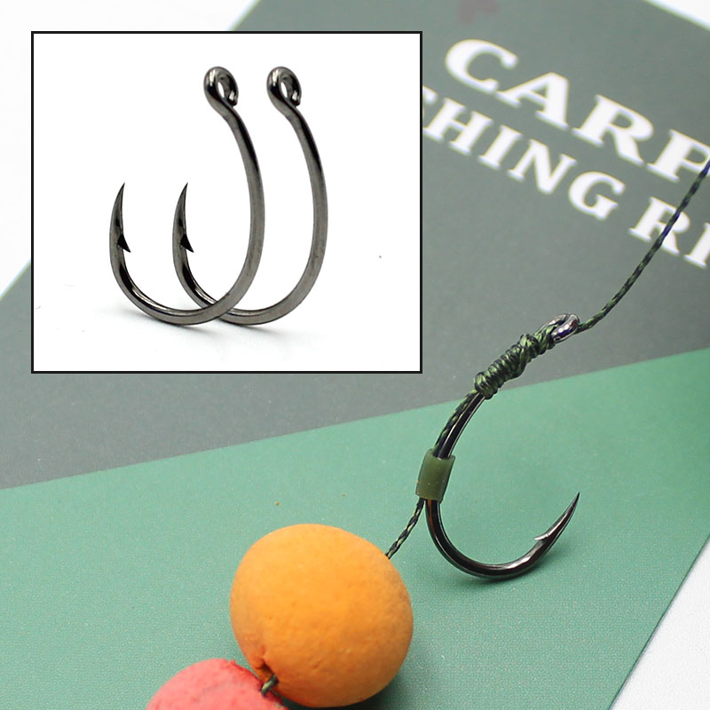 Carp Fishing Hooks Black NicKel Coating Fishhook For Carp Feeder Fishing Accessories Krank Shank Hook Carp Fishing Tackle