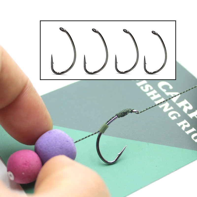 Carp Fishing Hooks Black NicKel Coating Carp Fishing Accessories For Carp Feeder Fishhook Kruve Shank Hook Carp Tackle