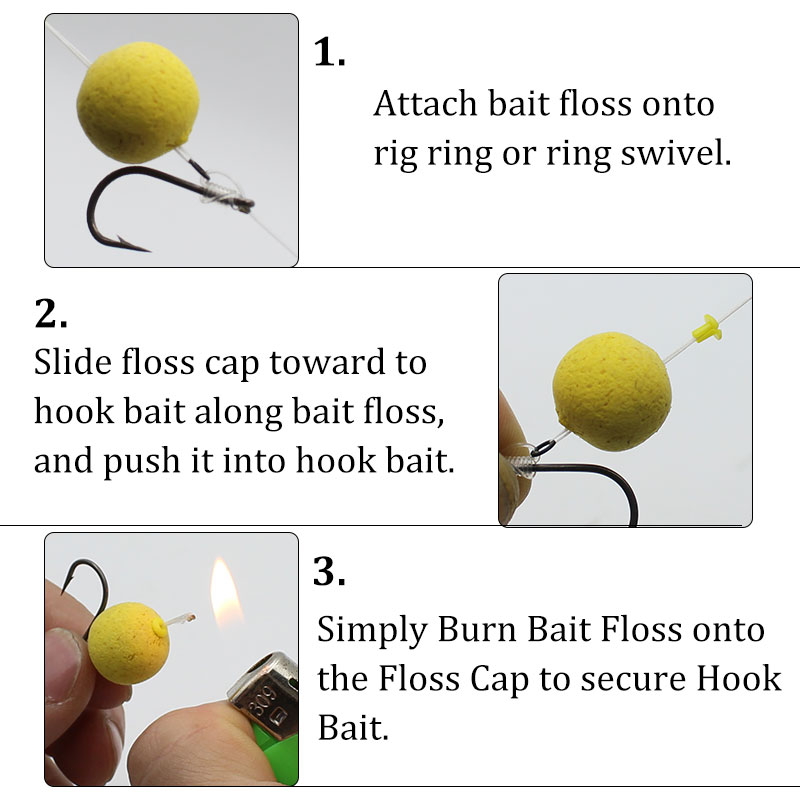 40 Yellow Bait Floss Caps & Stop Beads – Carp Fishing Terminal Tackle By Cat & Carp