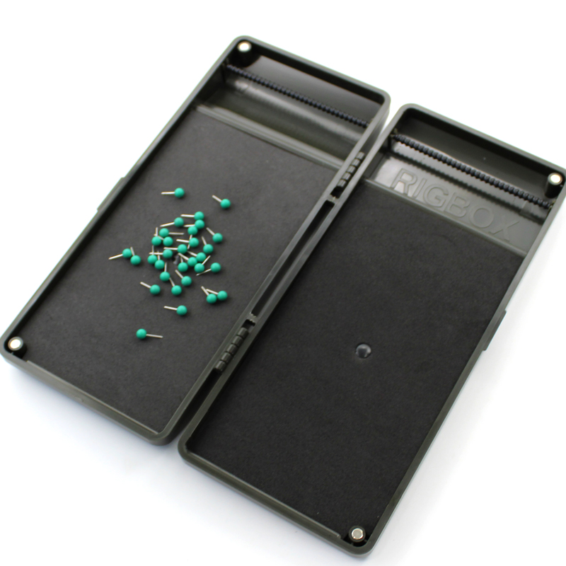 Carp Fishing Terminal Tackle Box With Rig Stop Pins For Ronnie Rig Storage  Box Black Feeder