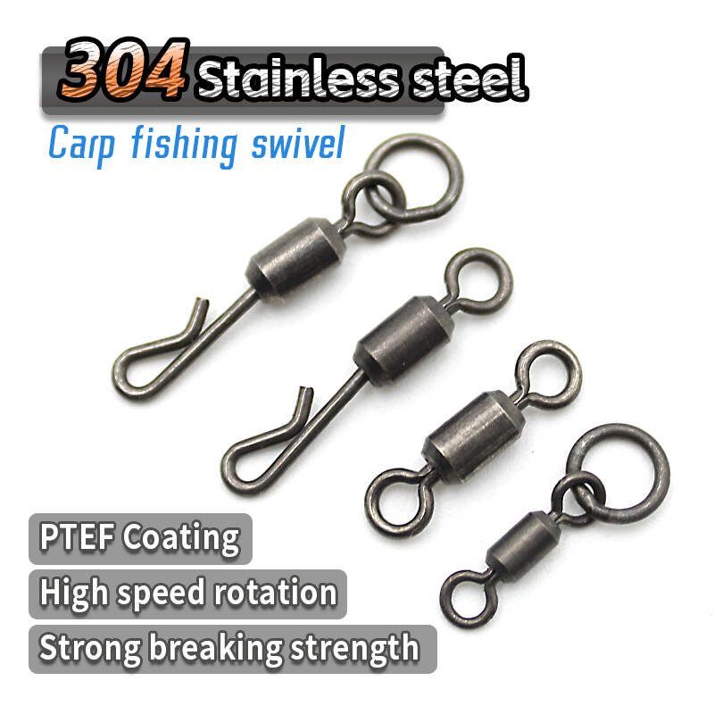 Carp  fishing  Swivel  304 Stainless steel PTEF Coating high speed rotation  strong  breaking  strength  Swivel 