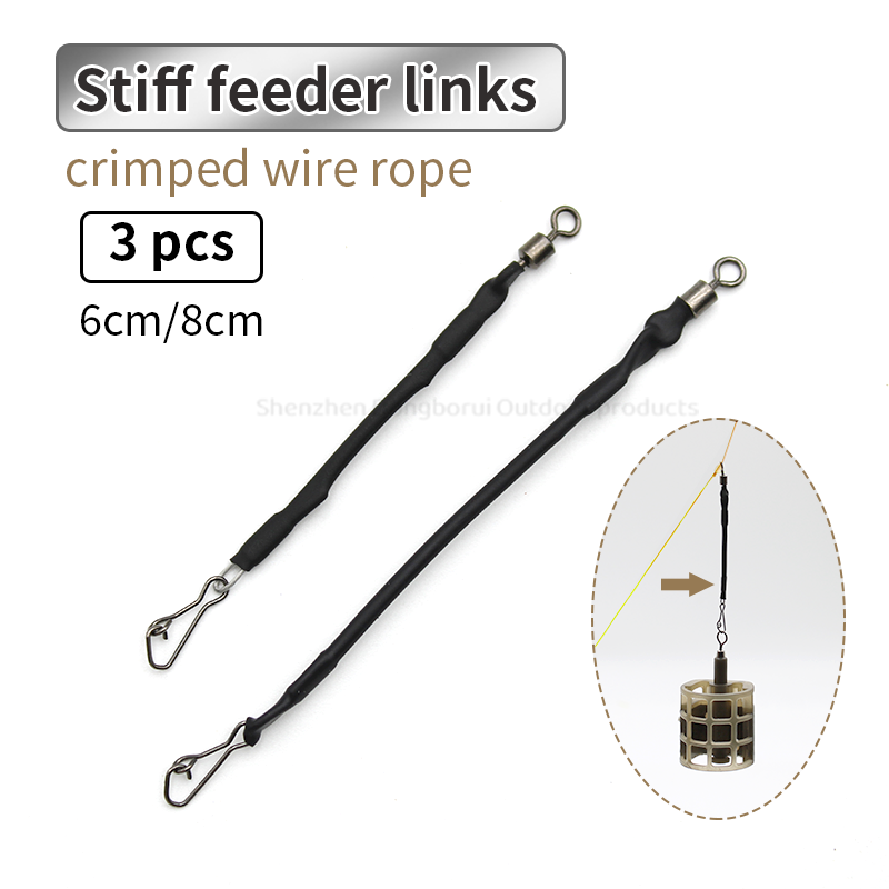 Carp  Fishing  Stiff  Feeder  Link   Crimped  Wire  Rope Safely  Snap  Coarse  Fishing Tackle 