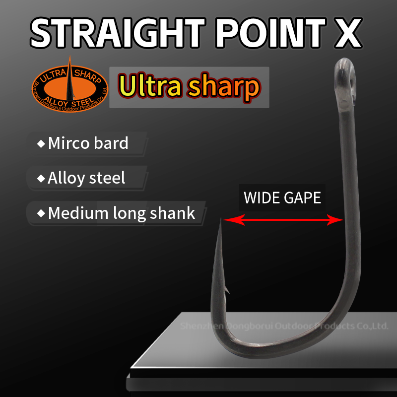 Carp Fishing STRAIGHT POINT X Hook Alloy Steel PTFE Coating Super Slide Bard Hook