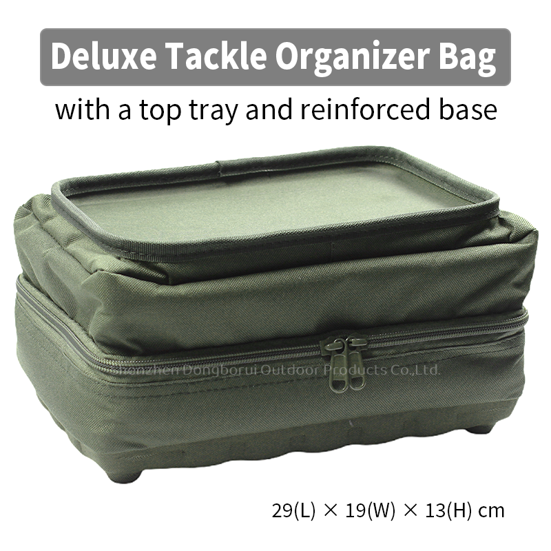 New Deluxe Tackle Organizer Bag with Top Tray Heavy-duty Zippers Carp Fishing Tackle Bag