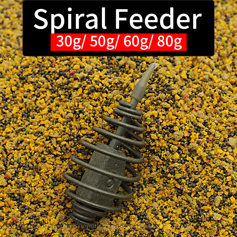 Spiral Feeder with QC Swivel Carp Fishing Method Feeder Used with Leader or Nylon Main Line