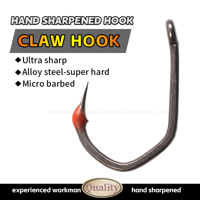 Hand- Sharpened CLAW HOOK X Alloy Steel PTFE Coating Carp Fishing Hook