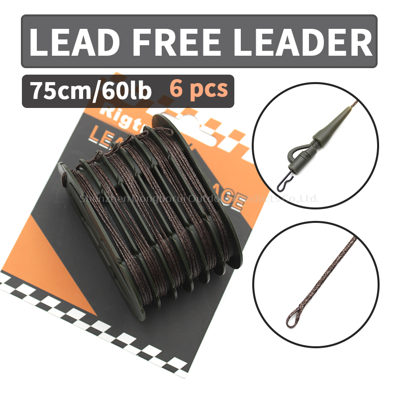 LeadFree  Leader  Sinking  Line  Leadclip  With  Pin  Loop  60lb  With  Leader  Storage    for Carp Fishing 